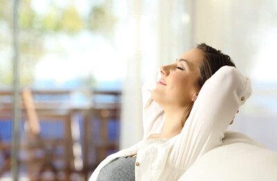 A woman who is stress free after using NuCalm.